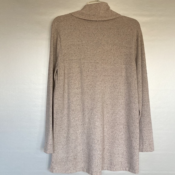 J Jill Silk Blend Heather Beige Cowl Neck Long Sleeve Sweater Size M - Picture 3 of 7
